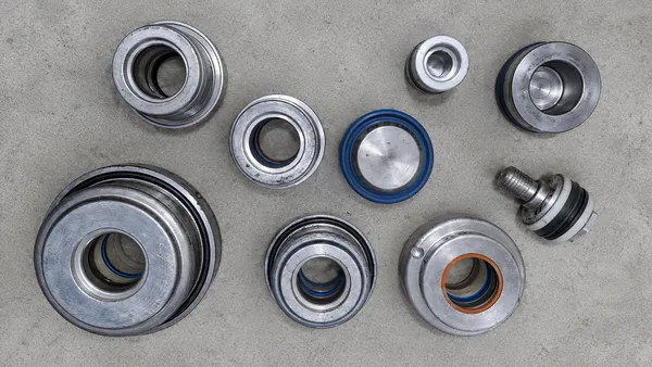 Têtes et pistons de vérins
